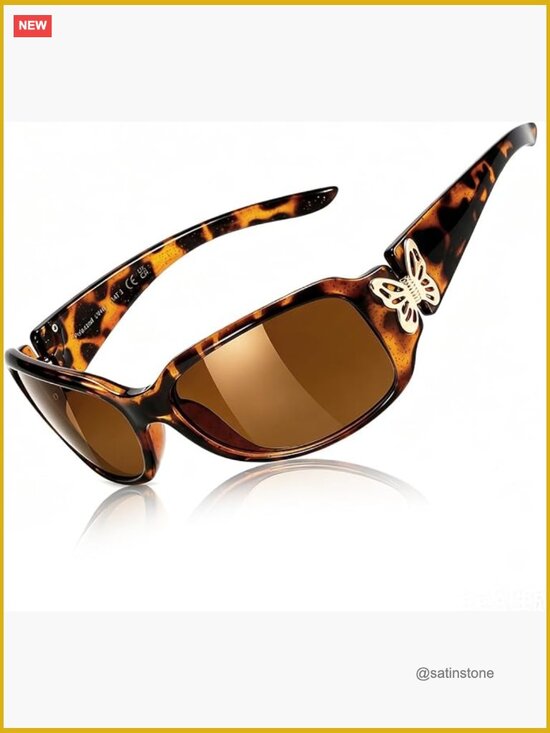 Polarized Wrap Around Butterfly Sunglasses for Women UV400 Protection Jackie-O